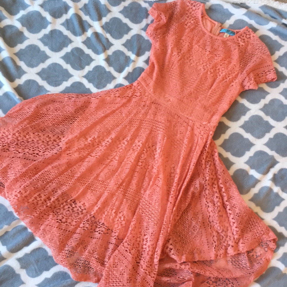 DINA BE - Coral, Lace Dress